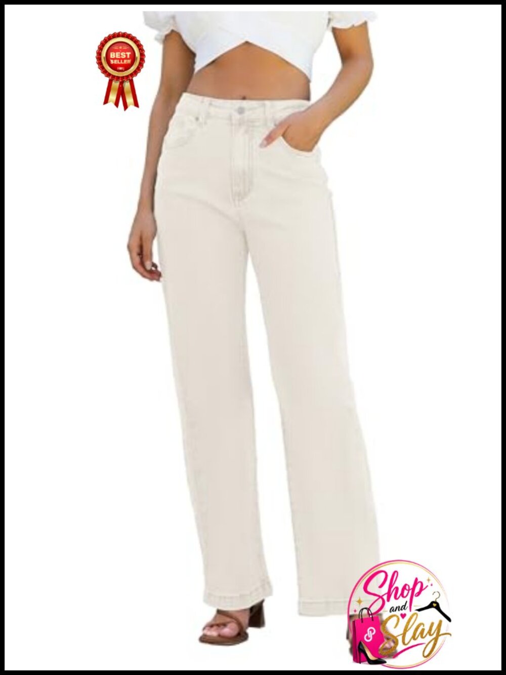 High Waisted Straight Leg Stretchy Lightweight Tummy Control Jeans